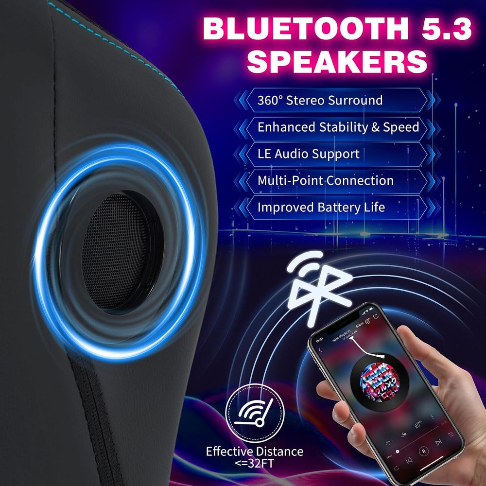 Gaming Chair with LED Lights S - Speakers 评论和价格