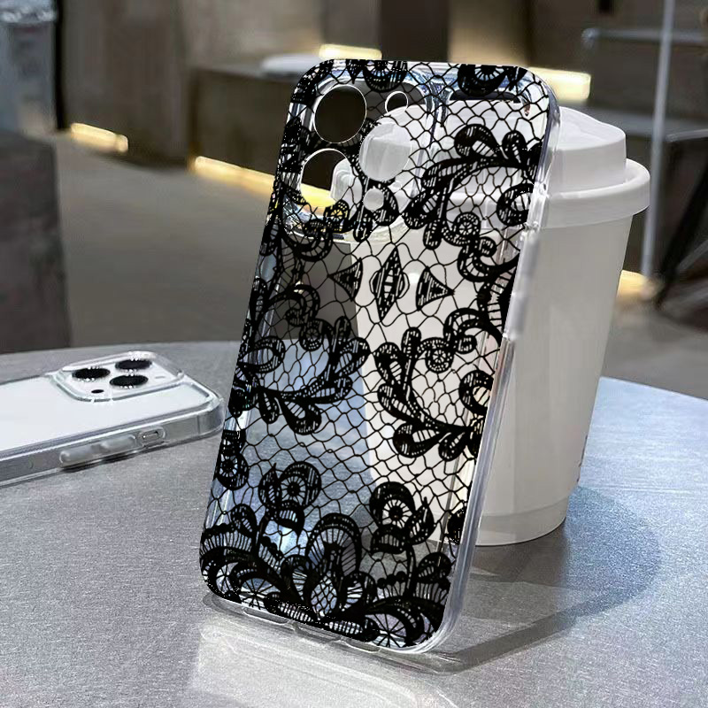 Trendy Black Lace Flower Patte - Tablets 评论和价格